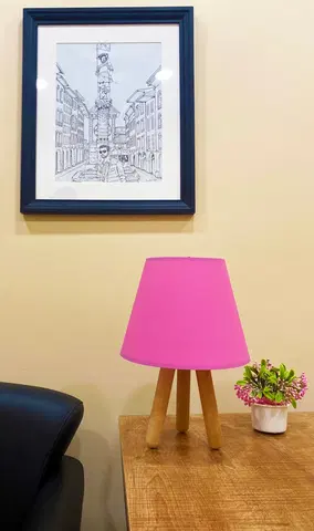 Lampy a lampičky Stolní lampa 20 růžová přírodní