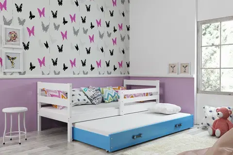 Postele BMS Dětská postel s přistýlkou ERYK 2 | bílá Barva: bílá / modrá, Rozměr: 190 x 80 cm