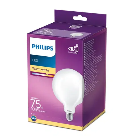LED žárovky Philips Philips LED Classic globe E27 G120 8,5W matná