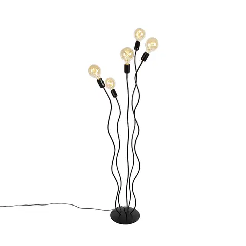 Stojaci lampy Designová stojací lampa, černá, 5 světel, Wimme