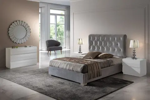Luxusní a stylové postele Estila Exkluzivní chesterfield postel Melisa s čalouněním a s úložným prostorem 150-180cm