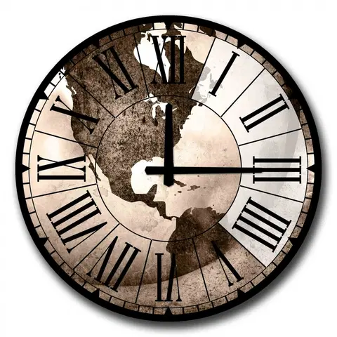 Hodiny Hanah Home Nástěnné hodiny Kontinent 50 cm vícebarevné