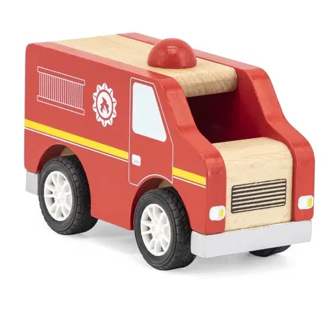 Hračky VIGA - Dřevěné hasičské auto 13cm