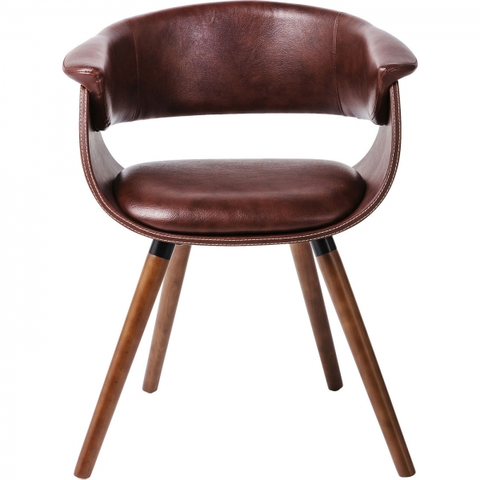 Jídelní židle KARE Design Nugátově hnědá polstrovaná židle s područkami Monaco