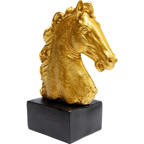 Sošky koní KARE Design Soška Busta Kůň Fidelis - zlatá, 21cm