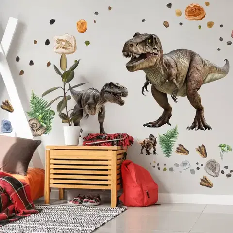 Samolepky na zeď Samolepka na zeď - Dinosauři, Triceratops a Dinosaurus Rex