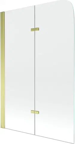 Vanové zástěny MEXEN Felix vanová zástěna 2-křídlo 100x140 cm, transparent, zlatá 890-100-002-50-00