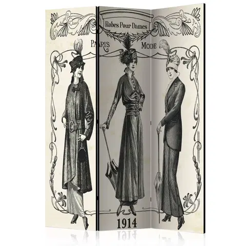 Paravány Paraván Dress 1914 Dekorhome 135x172 cm (3-dílný)