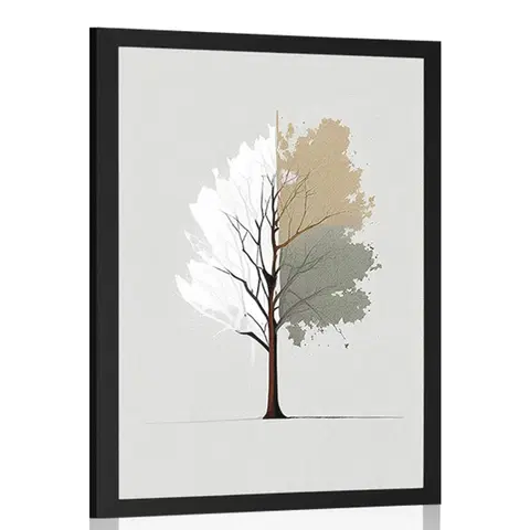 Stromy a listy Plakát minimalistický vícebarevný strom