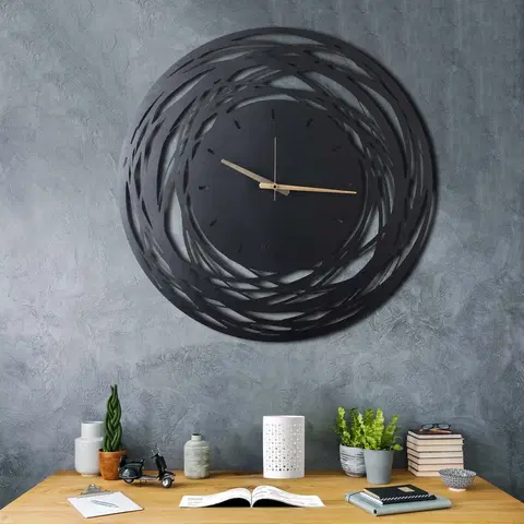 Nástěnné hodiny Kovové nástěnné hodiny LINIE XL 70 cm