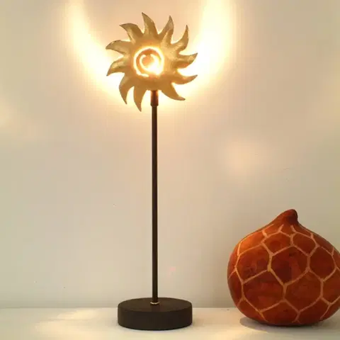Světla na parapety Holländer Stolní lampa Sonne zlatá