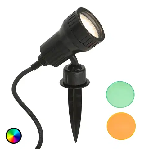 Zemní svítidlo s bodcem Briloner Zemní bodový reflektor Terra LED včetně barevného filtru