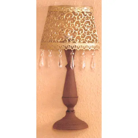 Ložnice|Bytové doplňky Nástěnná dekorativní kovová lampa zlatá/hnědá