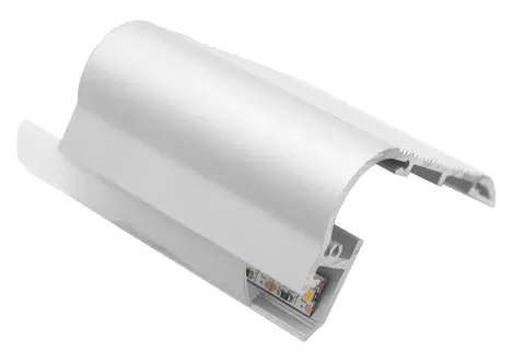 Profily CENTURY AL PROFIL schodišťová lišta 80x50mm pro LED pásek 8mm šikmý svit opálový kryt IP20 délka 1,5m CEN KPRSC-8050