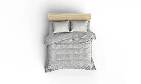 Přehozy L'essentiel Bavlněný přehoz přes postel na dvoulůžko s povlaky na polštáře a prostěradlem Pures modrý
