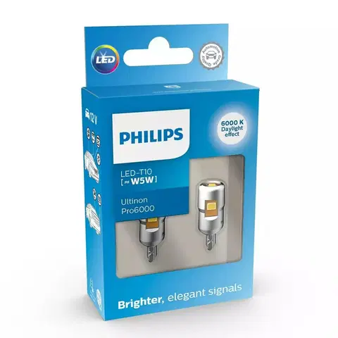 Autožárovky Philips LED W5W 12V 0,9W Ultinon Pro6000 SI 6000K 2ks 11961CU60X2