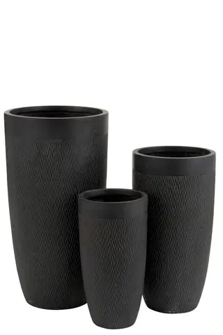 Dekorativní vázy 3 ks hnědočerná váza Clay - 38*38*72 cm J-Line by Jolipa 3291