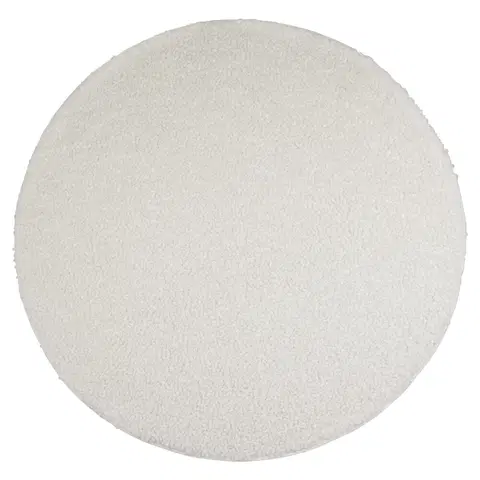 Koberce a koberečky Bílý plyšový kudrnatý kulatý koberec Curly Teddy White Off - Ø 120cm  Mars & More FXVKTK