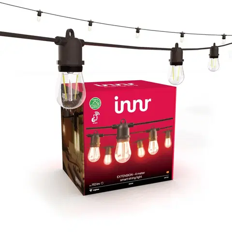 SmartHome venkovní dekorativní svítidla Innr Lighting Venkovní světelný řetěz Innr LED, chytrý, žárovka, prodloužení 4 m