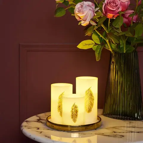 LED svíčky Pauleen Pauleen Golden Feather Candle LED svíčka sada 3 ks