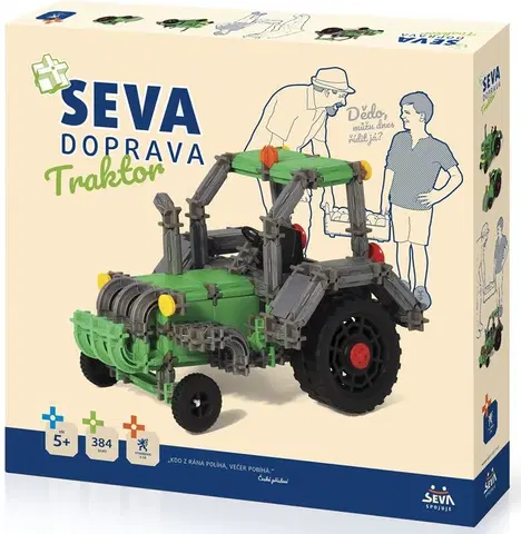 Hračky stavebnice SEVA - Stavebnice Seva Doprava traktor 384dílků