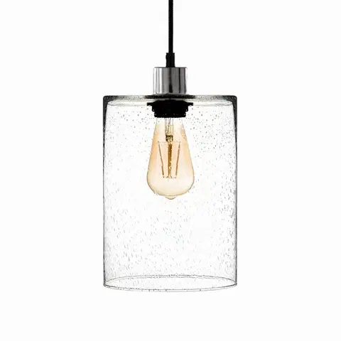 Závěsná světla Solbika Lighting Závěsná lampa Sodovkové sklo čiré Ø 18 cm