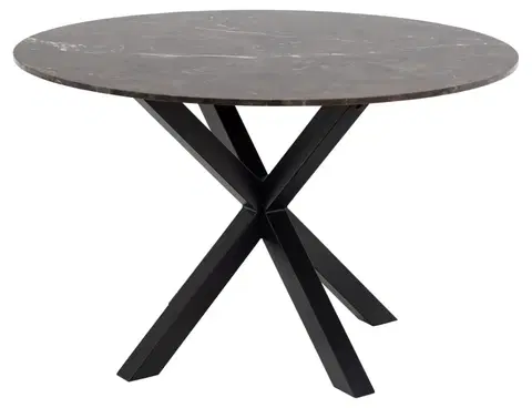Jídelní stoly Actona Kulatý jídelní stůl Heaven 120 cm hnědý mramor