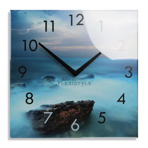 Nástěnné hodiny Dekorační skleněné hodiny 30 cm s motivem oceánu