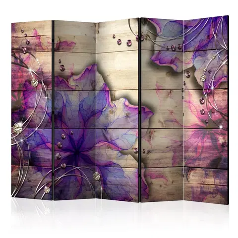 Paravány Paraván Purple Memory Dekorhome 225x172 cm (5-dílný)