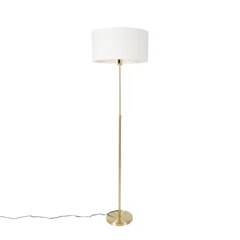 Stojaci lampy Stojací lampa nastavitelná zlatá se stínidlem bílá 50 cm - Parte
