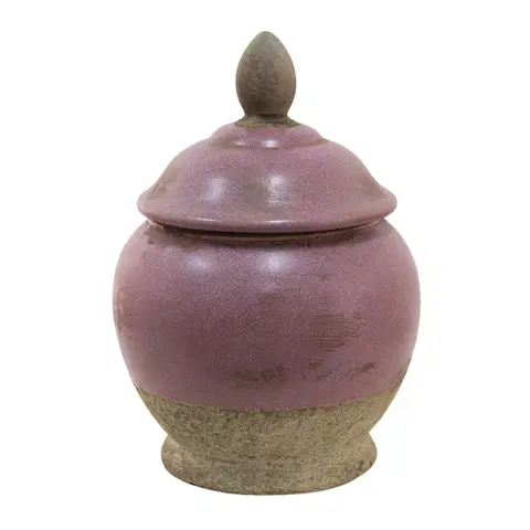 Dózy na potraviny Růžovo-béžová keramická dóza Pinae - Ø 19*26 cm Clayre & Eef 6CE1383