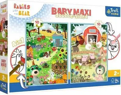 Hračky puzzle TREFL - Puzzle Baby MAXI 2x10 - Děti a Medvěd