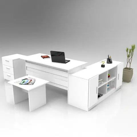 Kancelářské a psací stoly Set kancelářského nábytku VO13 bílý