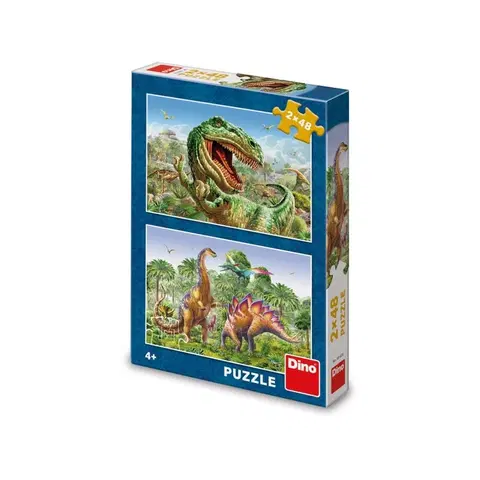 Hračky puzzle DINO - Souboj Dinosaurů 2X48 Puzzle