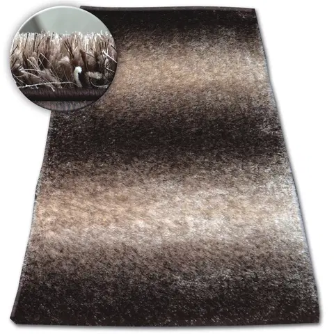Koberce a koberečky Dywany Lusczow Kusový koberec Shaggy SPACE 3D AARON hnědý, velikost 120x170