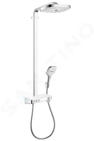 Sprchy a sprchové panely HANSGROHE Raindance Select E Sprchový set Showerpipe 300 s termostatem ShowerTablet Select, 3 proudy, bílá/chrom 27127400