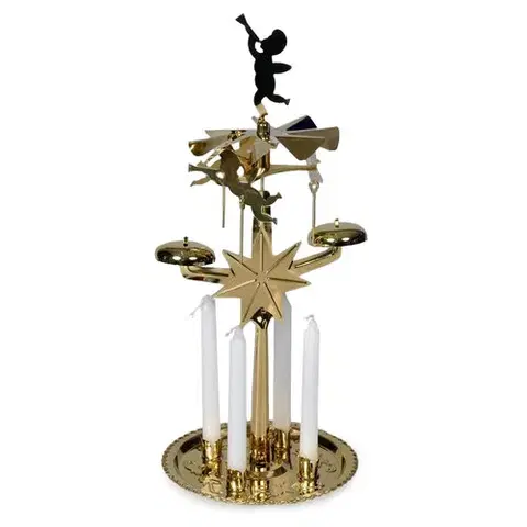 Vánoční dekorace HTH Andělské zvonění v. 30 cm, zlatá