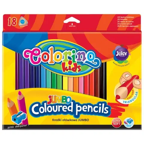 Hračky PATIO - Colorino pastelky Jumbo Trio 18 barev