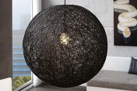 Luxusní designové závěsné lampy Estila Moderní závěsné svítidlo Cocoon černé