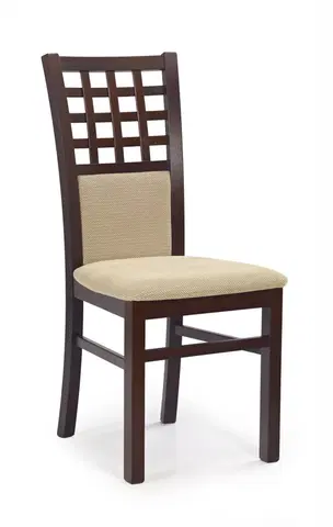 Židle HALMAR Jídelní židle Gernia tmavý ořech/béžová