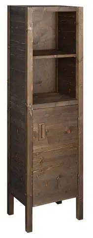 Koupelnový nábytek SAPHO BRAND doplňková skříňka 40x140x30cm, pravá, mořený smrk BA043S