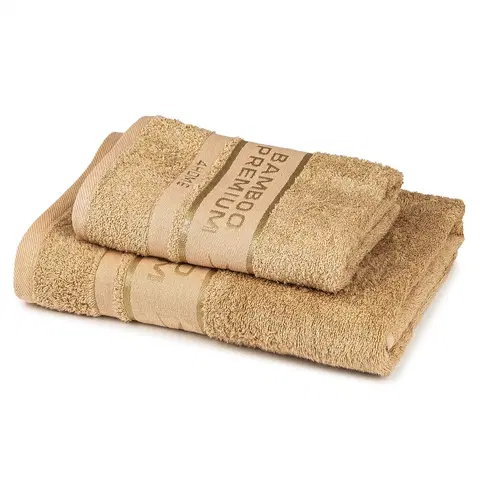 Ručníky 4Home Sada Bamboo Premium osuška a ručník béžová, 70 x 140 cm, 50 x 100 cm