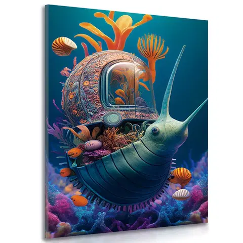 Obrazy podmořský svět Obraz surrealistický hlemýžď