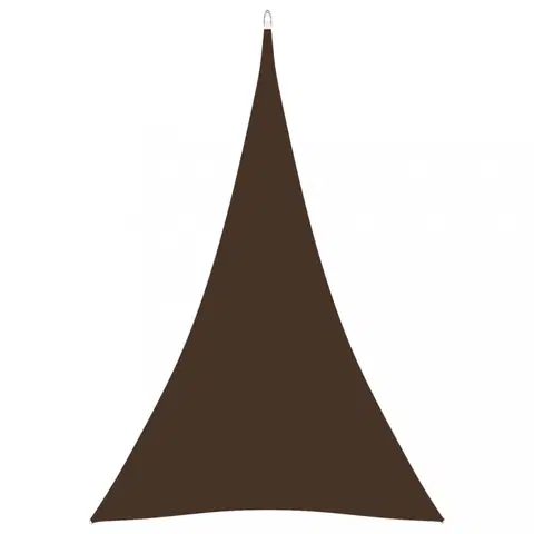 Stínící textilie Stínící plachta trojúhelníková 4 x 5 x 5 m oxfordská látka Dekorhome Hnědá