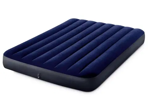 Nafukovací postele Velurová nafukovací matrace INTEX 191x137cm modrá