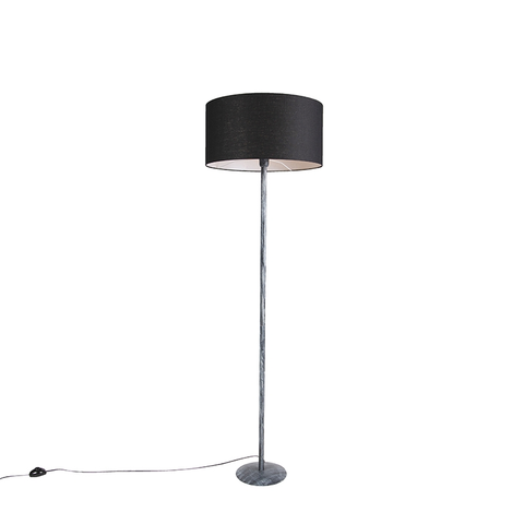 Stojaci lampy Stojací lampa šedá s černým odstínem 50 cm - Simplo