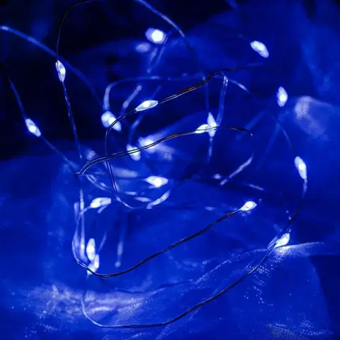 LED osvětlení na baterie DecoLED LED světelný řetěz na baterie - modrý, 20 diod, 2,3 m
