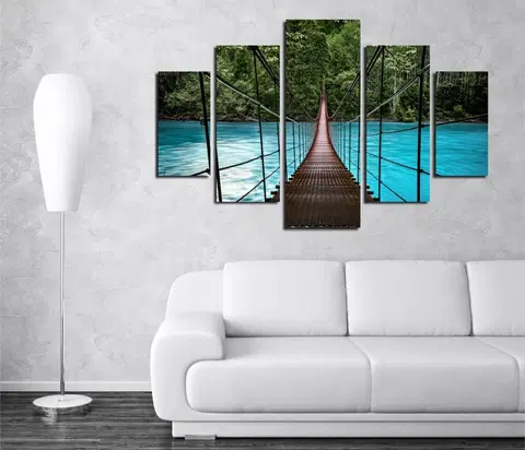Obrazy Hanah Home Vícedílný obraz Blue Bridge 92 x 56 cm
