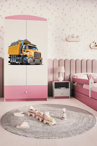 Dětský nábytek Kocot kids Dětská skříň Babydreams 90 cm náklaďák růžová