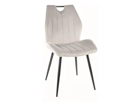 Židle Jídelní židle ARCO VELVET Signal Světle šedá